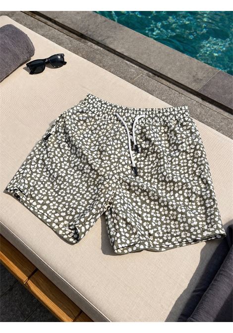 Barba Napoli costume da bagno corto fantasia floreale verde e bianco BARBA | Costume | 00013 536120045 45